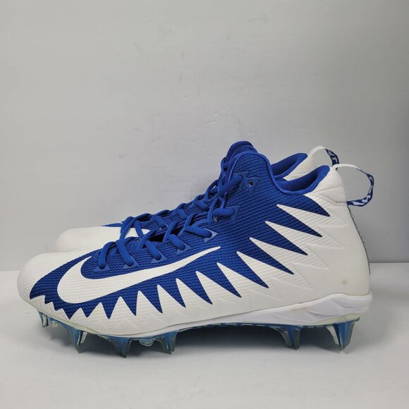 Nike Alpha Menace Pro Mid Men's White & Blue Football Cleats 871451-411 US Sz 12 - Picture 2 of 10